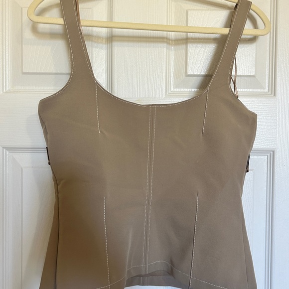 ZARA BELTED TOPSTITCHED TOP BRAND NEW - Picture 2 of 3